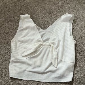 White crop top tank